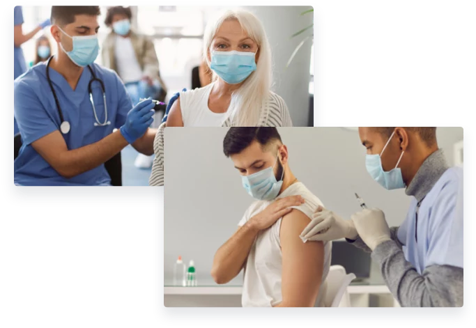 Fotos de personas siendo vacunadas en el brazo